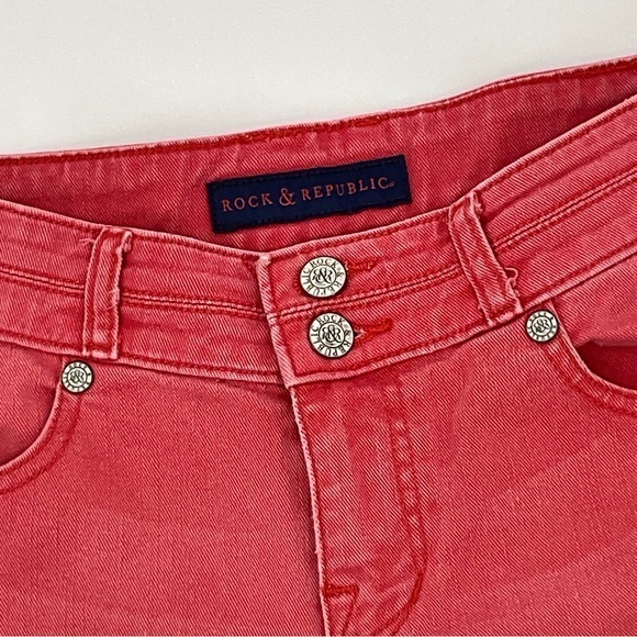 Rock&Republic Bonnaroo Red Denim Shorts Size6 F26 - Picture 2 of 7